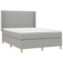 Cama box spring colchón y luces LED tela gris claro 140x190 cm de , Camas y somieres - Ref: Foro24-3139029, Precio: 524,64 €,...