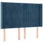 Cama box spring colchón y LED terciopelo azul oscuro 140x200 cm de , Camas y somieres - Ref: Foro24-3139689, Precio: 545,64 €...