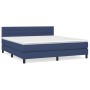 Cama box spring con colchón tela azul 160x200 cm de , Camas y somieres - Ref: Foro24-3140151, Precio: 494,22 €, Descuento: %