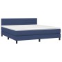 Cama box spring con colchón tela azul 160x200 cm de , Camas y somieres - Ref: Foro24-3140151, Precio: 494,22 €, Descuento: %