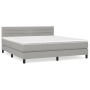 Cama box spring con colchón tela gris claro 160x200 cm de , Camas y somieres - Ref: Foro24-3140145, Precio: 483,99 €, Descuen...