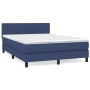 Box spring bed with blue fabric mattress 140x190 cm by , Beds and slatted bases - Ref: Foro24-3140215, Price: 402,99 €, Disco...