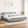 Box spring bed with light gray fabric mattress 200x200 cm by , Beds and slatted bases - Ref: Foro24-3140241, Price: 556,43 €,...