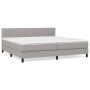 Box spring bed with light gray fabric mattress 200x200 cm by , Beds and slatted bases - Ref: Foro24-3140241, Price: 573,73 €,...