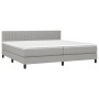 Cama box spring con colchón tela gris claro 200x200 cm de , Camas y somieres - Ref: Foro24-3140241, Precio: 556,43 €, Descuen...