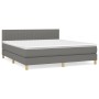 Box spring bed with dark gray fabric mattress 160x200 cm by , Beds and slatted bases - Ref: Foro24-3140786, Price: 467,82 €, ...