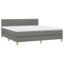 Box spring bed with dark gray fabric mattress 160x200 cm by , Beds and slatted bases - Ref: Foro24-3140786, Price: 467,82 €, ...