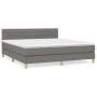 Box spring bed with dark gray fabric mattress 160x200 cm by , Beds and slatted bases - Ref: Foro24-3140706, Price: 485,15 €, ...