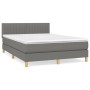 Box spring bed with dark gray fabric mattress 140x200 cm by , Beds and slatted bases - Ref: Foro24-3140778, Price: 422,85 €, ...