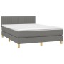 Box spring bed with dark gray fabric mattress 140x200 cm by , Beds and slatted bases - Ref: Foro24-3140778, Price: 422,85 €, ...