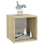 TV furniture 4 units white plywood and Sonoma oak 37x35x37cm by vidaXL, TV Furniture - Ref: Foro24-805515, Price: 59,94 €, Di...