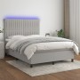 Cama box spring colchón y luces LED tela gris claro 140x190 cm de , Camas y somieres - Ref: Foro24-3135029, Precio: 504,96 €,...