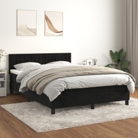 Box spring bed with black velvet mattress 140x200 cm by , Beds and slatted bases - Ref: Foro24-3141427, Price: 457,48 €, Disc...