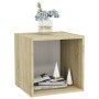 TV furniture 2 units white plywood and Sonoma oak 37x35x37cm by vidaXL, TV Furniture - Ref: Foro24-805514, Price: 28,00 €, Di...