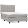 Box spring bed with light gray fabric mattress 140x190 cm by , Beds and slatted bases - Ref: Foro24-3141929, Price: 555,69 €,...