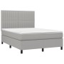 Box spring bed with light gray fabric mattress 140x190 cm by , Beds and slatted bases - Ref: Foro24-3141929, Price: 555,69 €,...