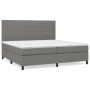 Box spring bed with dark gray fabric mattress 200x200 cm by , Beds and slatted bases - Ref: Foro24-3141962, Price: 626,66 €, ...