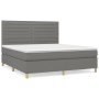 Cama box spring con colchón tela gris oscuro 160x200 cm de , Camas y somieres - Ref: Foro24-3142426, Precio: 552,35 €, Descue...