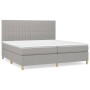 Cama box spring con colchón tela gris claro 200x200 cm de , Camas y somieres - Ref: Foro24-3142521, Precio: 641,99 €, Descuen...