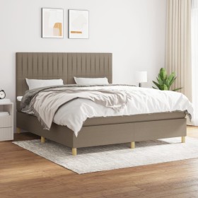 Box spring bed with taupe gray fabric mattress 160x200 cm by , Beds and slatted bases - Ref: Foro24-3142509, Price: 612,67 €,...