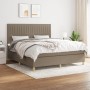 Box spring bed with taupe gray fabric mattress 160x200 cm by , Beds and slatted bases - Ref: Foro24-3142509, Price: 580,99 €,...