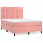 Cama box spring con colchón terciopelo rosa 140x200 cm de , Camas y somieres - Ref: Foro24-3143150, Precio: 523,14 €, Descuen...