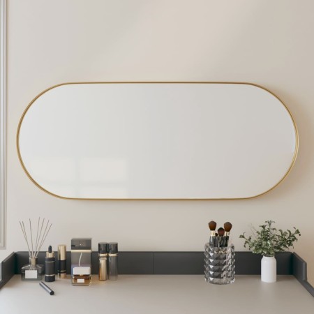 Oval golden wall mirror 25x60 cm by , Mirrors - Ref: Foro24-344944, Price: 36,61 €, Discount: %