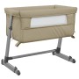 Cuna con colchón tela de lino gris taupe de vidaXL, Cunas y camas para niños - Ref: Foro24-10297, Precio: 94,11 €, Descuento: %