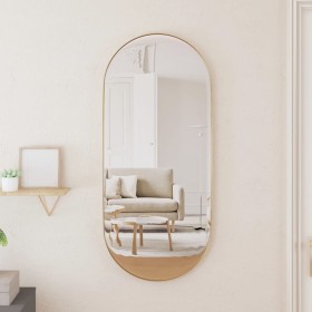 Golden oval wall mirror 35x80 cm by , Mirrors - Ref: Foro24-344946, Price: 50,99 €, Discount: %