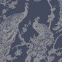 DUTCH WALLCOVERINGS Marineblaue und silberne Pfauentapete von DUTCH WALLCOVERINGS, Bemaltes Papier - Ref: Foro24-437415, Prei...