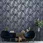 DUTCH WALLCOVERINGS Marineblaue und silberne Pfauentapete von DUTCH WALLCOVERINGS, Bemaltes Papier - Ref: Foro24-437415, Prei...