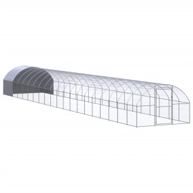 Galvanized steel outdoor chicken coop 3x20x2 m by , Cages and habitats for small animals - Ref: Foro24-3095479, Price: 1,00 €...