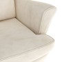 Sillón orejero y taburete de terciopelo crema de , Sillones - Ref: Foro24-3115940, Precio: 309,92 €, Descuento: %