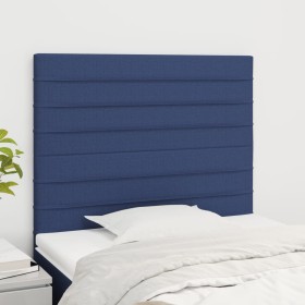 Cabeceros 2 unidades de tela azul 80x5x78/88 cm de , Cabeceros y pies de cama - Ref: Foro24-3116452, Precio: 61,36 €, Descuen...