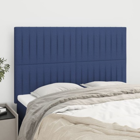 Headboards 4 units blue fabric 72x5x78/88 cm by , Headboards and footboards - Ref: Foro24-3116574, Price: 110,99 €, Discount: %