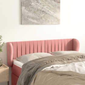 Pink velvet headboard 147x23x78/88 cm by , Headboards and footboards - Ref: Foro24-3117435, Price: 67,72 €, Discount: %