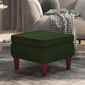 Hocker mit Holzbeinen aus dunkelgrünem Samt von vidaXL, Klapphocker und Stühle - Ref: Foro24-329459, Preis: 104,16 €, Rabatt: %