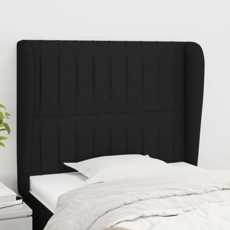 Cabecero con orejas de tela negro 103x23x118/128 cm de , Cabeceros y pies de cama - Ref: Foro24-3118186, Precio: 71,93 €, Des...