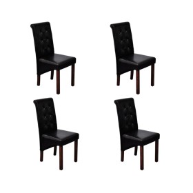 Sillas de comedor 4 unidades cuero sintético negro de vidaXL, Sillas de comedor - Ref: Foro24-160316, Precio: 336,97 €, Descu...