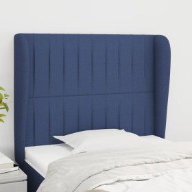 Headboard with blue fabric ears 103x23x118/128 cm by , Headboards and footboards - Ref: Foro24-3118190, Price: 79,99 €, Disco...