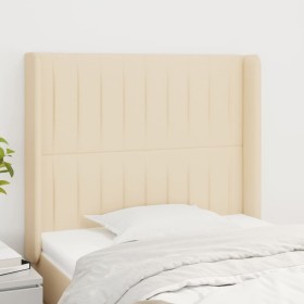 Headboard with cream fabric ears 103x16x118/128 cm by , Headboards and footboards - Ref: Foro24-3119813, Price: 75,44 €, Disc...