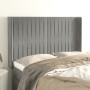 Headboard with light gray velvet ears 147x16x118/128 cm by , Headboards and footboards - Ref: Foro24-3119866, Price: 121,57 €...