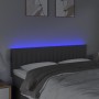 Cabecero con LED de tela gris oscuro 144x5x78/88 cm de , Cabeceros y pies de cama - Ref: Foro24-3121849, Precio: 63,17 €, Des...