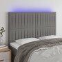 Headboard with LED lights dark gray fabric 144x5x118/128 cm by , Headboards and footboards - Ref: Foro24-3122661, Price: 118,...