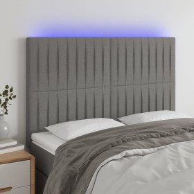 Cabecero con luces LED tela gris oscuro 144x5x118/128 cm de , Cabeceros y pies de cama - Ref: Foro24-3122661, Precio: 118,36 ...