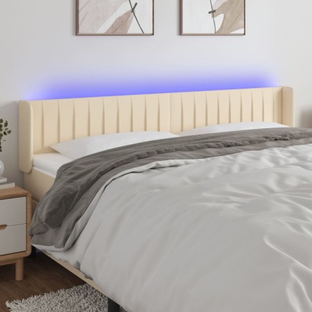 Cabecero con LED de tela crema 163x16x78/88 cm de , Cabeceros y pies de cama - Ref: Foro24-3123485, Precio: 76,29 €, Descuent...