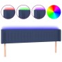 Blue fabric headboard with LED 203x16x78/88 cm by , Headboards and footboards - Ref: Foro24-3123502, Price: 77,99 €, Discount: %