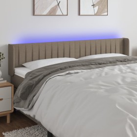 Taupe gray fabric headboard with LED 203x16x78/88 cm by , Headboards and footboards - Ref: Foro24-3123500, Price: 83,99 €, Di...