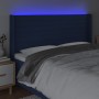 Cabecero con LED de tela azul 163x16x118/128 cm de , Cabeceros y pies de cama - Ref: Foro24-3124200, Precio: 130,49 €, Descue...