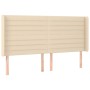 Cream fabric headboard with LED 163x16x118/128 cm by , Headboards and footboards - Ref: Foro24-3124199, Price: 130,49 €, Disc...